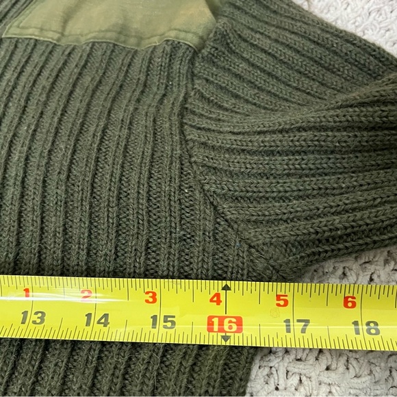 Vintage Military Wool Sweater-Army Olive Green-Made in England-Size 100cm-Vtg- - Picture 9 of 11
